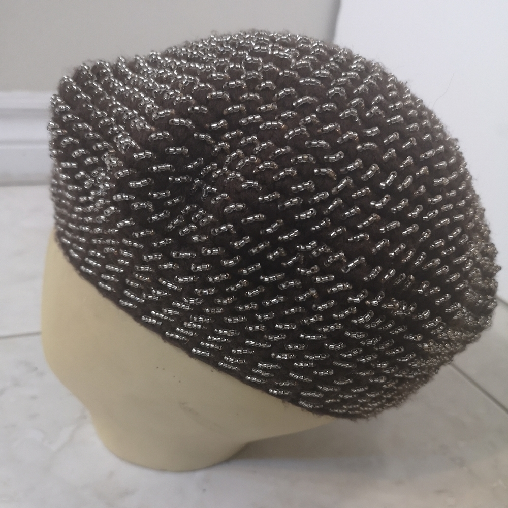 Vintage Crochet Beaded Beret